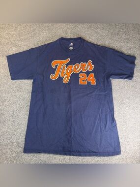 Detroit Tigers 24 Miguel Cabrera T Shirt Blue MLB Men’s Large